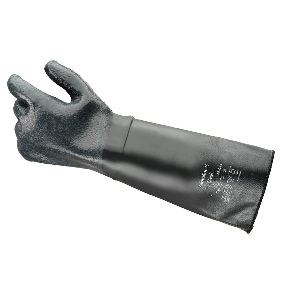 AlphaTec 19-024 Neoprene Chemical and Heat Resistant Gloves MEDIUM - Ansell 